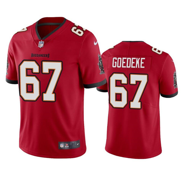 Men's Tampa Bay Buccaneers #67 Luke Goedeke Red Vapor Untouchable Limited Stitched Jersey